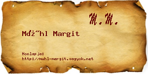 Mühl Margit névjegykártya